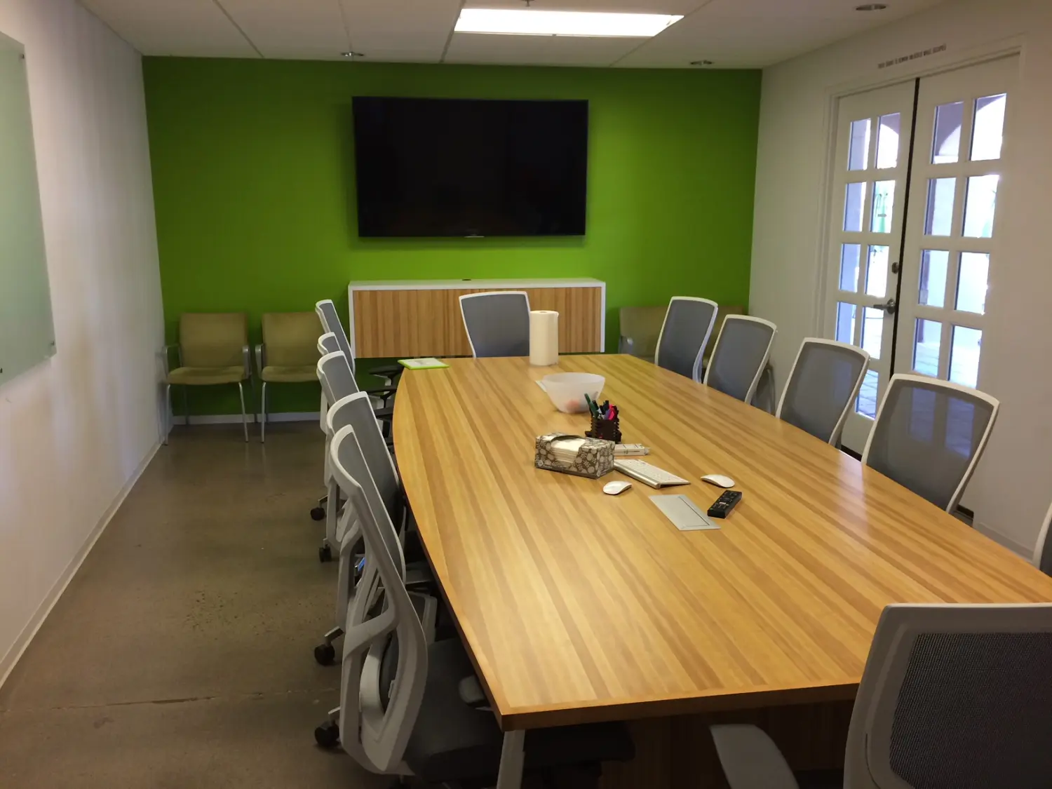 table-and-floating-credenza
